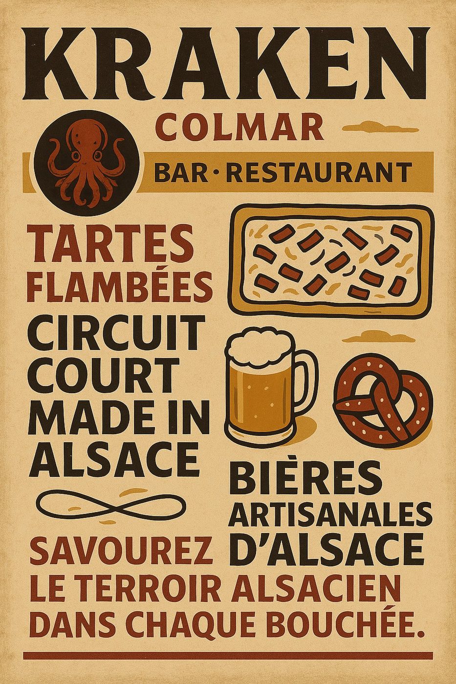 Le Kraken Colmar — tartes flambées et bières artisanales d'Alsace