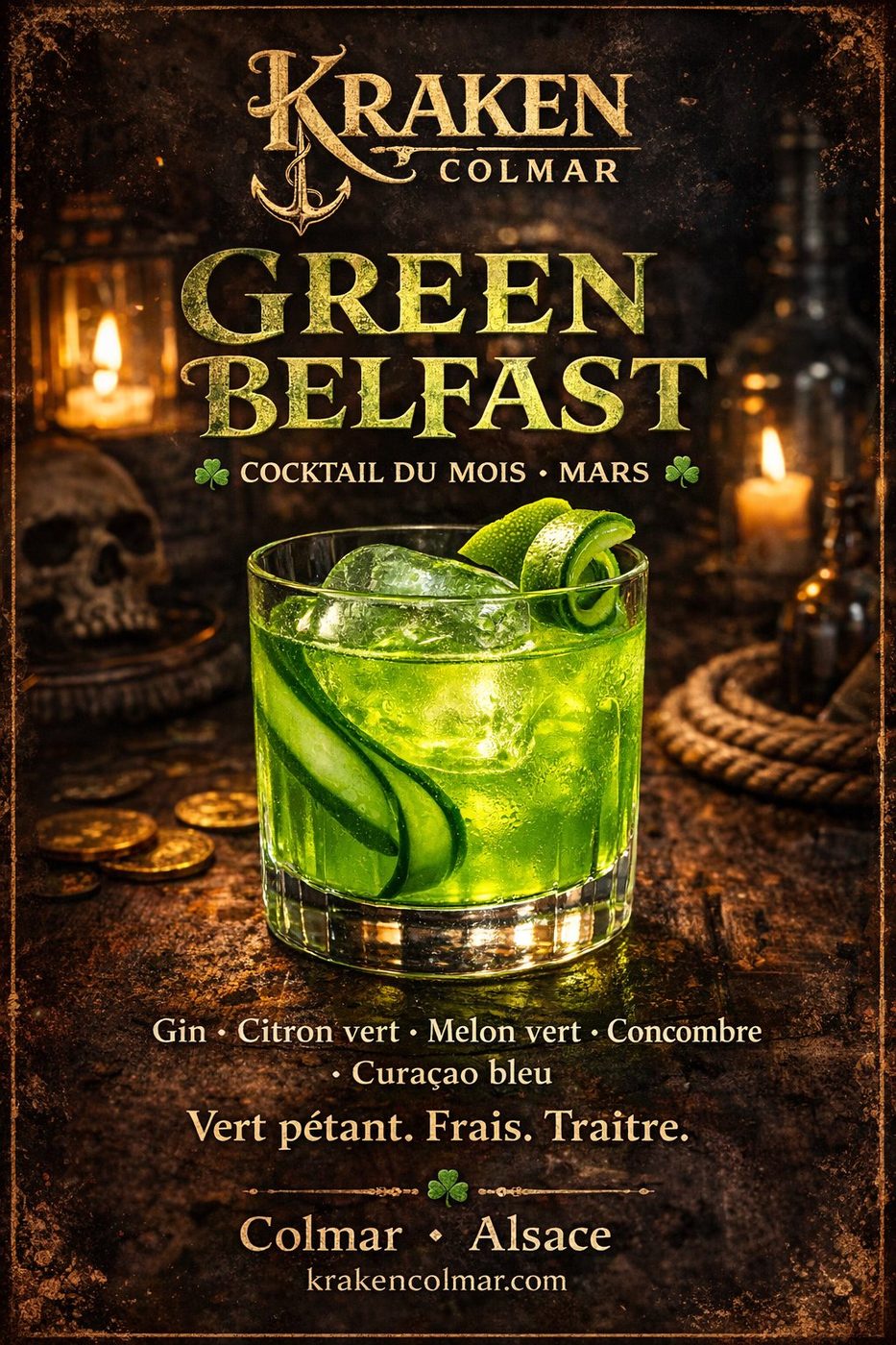 Cocktail du mois Green Belfast au Kraken Colmar