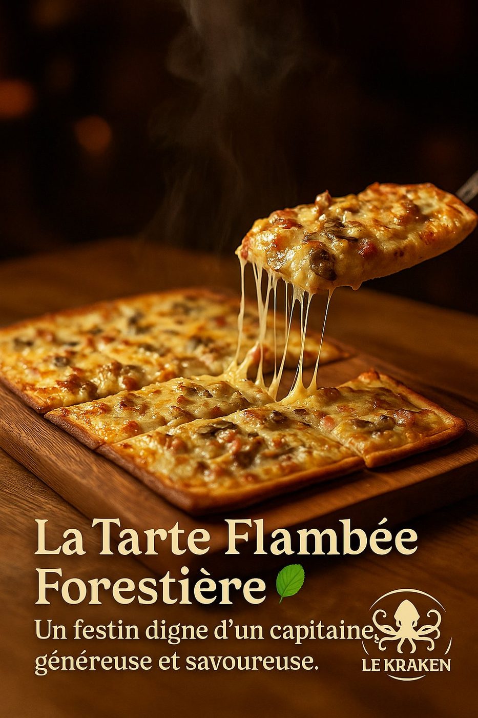 La tarte flambée forestière du Kraken Colmar
